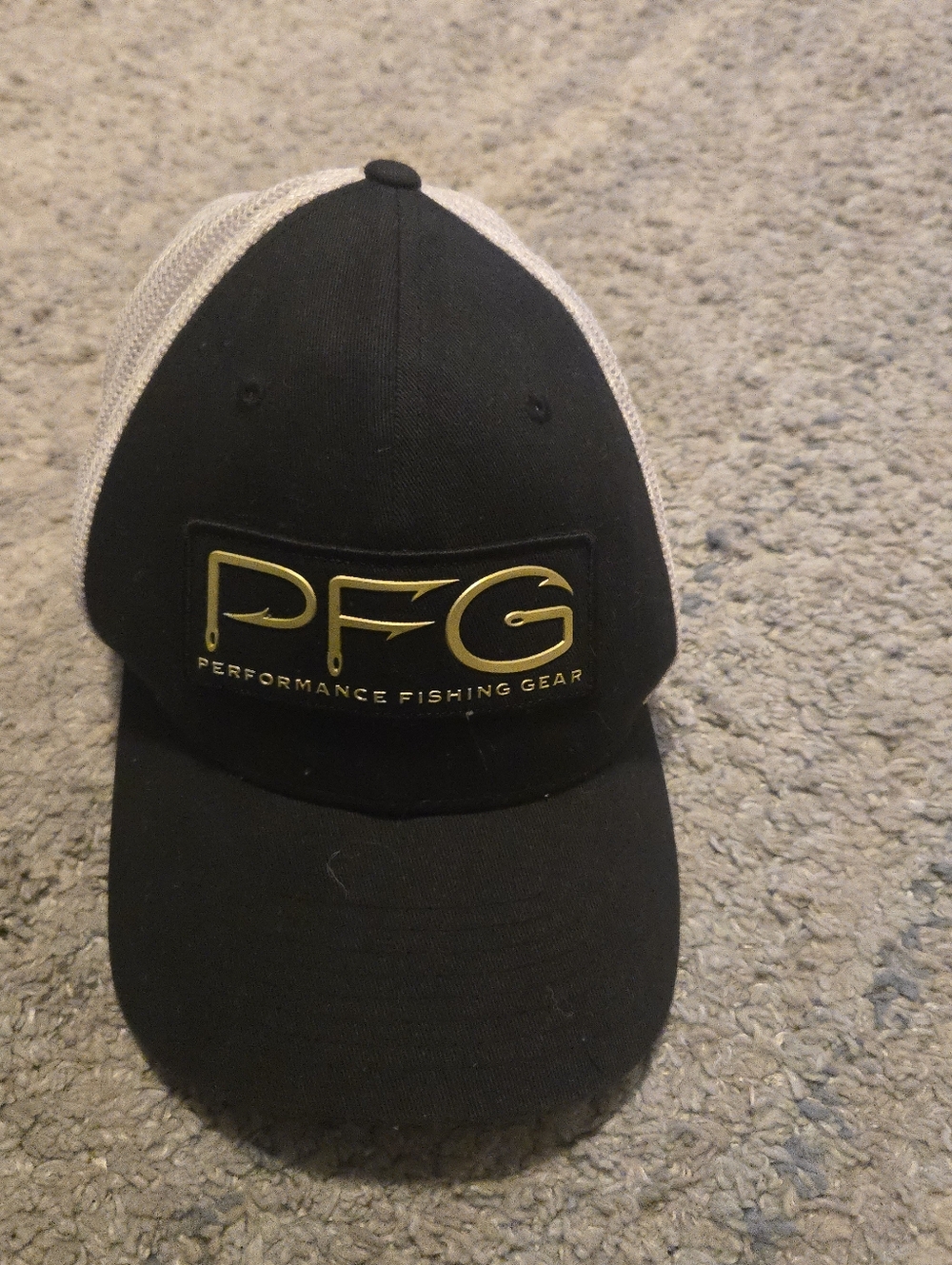 Columbia PFG Performance Fishing Gear Mesh Trucker Hat Flexfit Black White